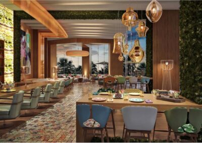 Dazzling Sky View With Customized Artificial Green Walls | Bar at Address Sky View Restaurant