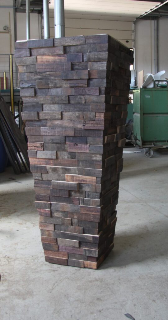 Wooden Pot made of re-purposed barrel wood