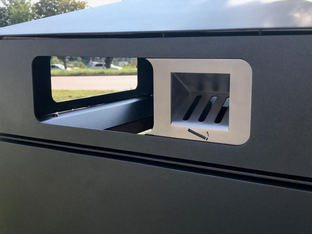 Bin integrated ashtray